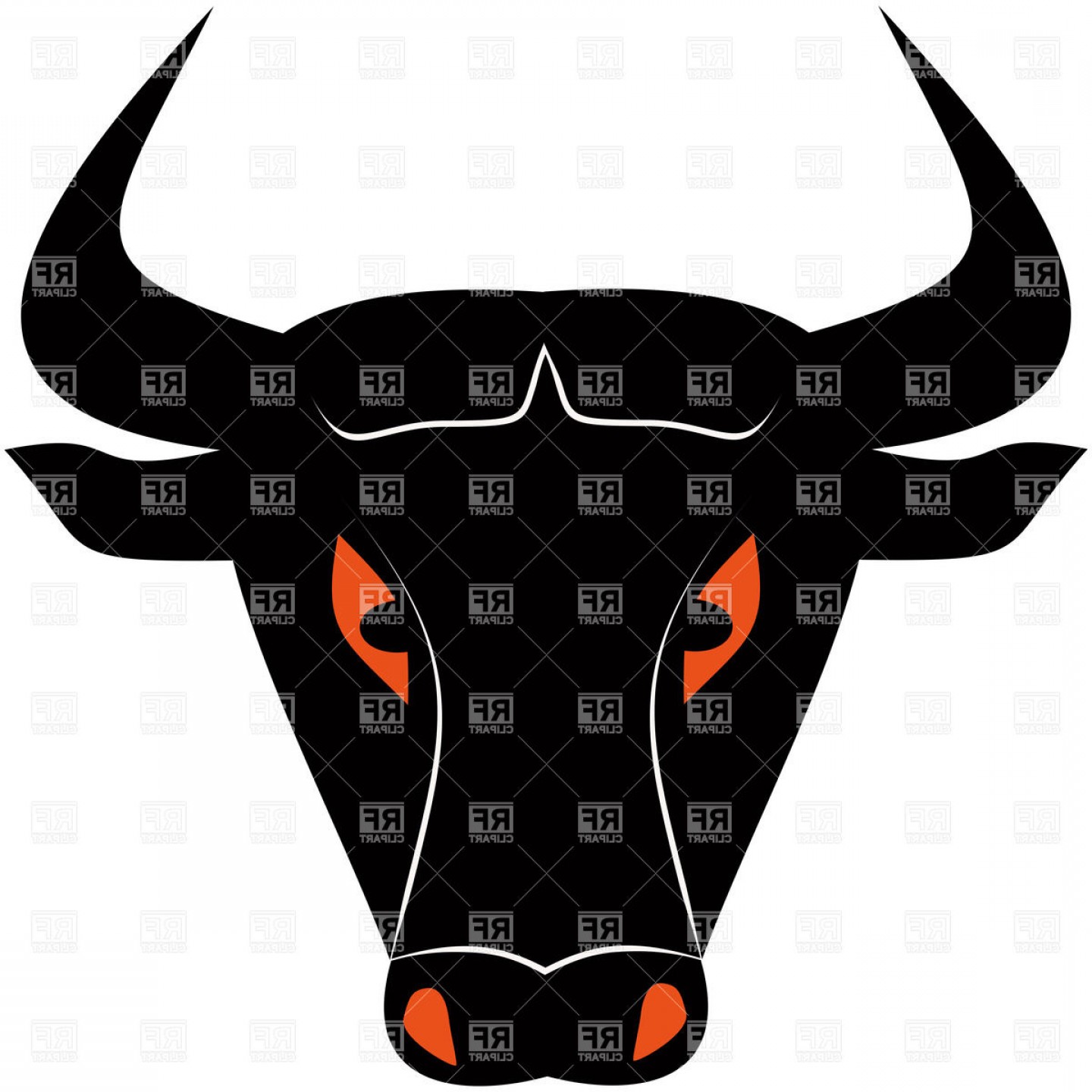 1440x1440 Head Of Angry Bull Vector Clipart Createmepink