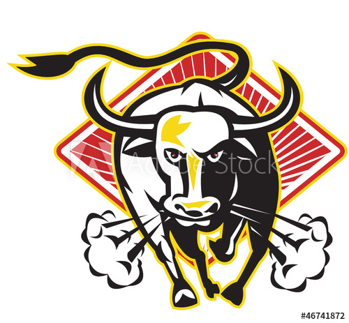 500x463 Raging Bull Charging Attacking