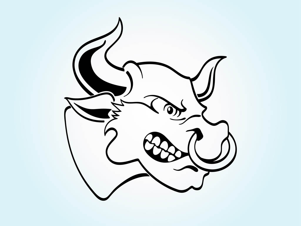 1024x769 Angry Cartoon Bull Vector Art Graphics
