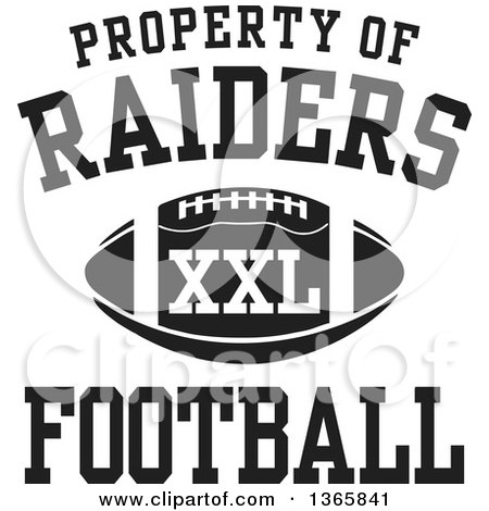 Clipart Of A Black And White Property Of Raiders Football Xxl 450x470 Clipart Of A Black And White Property Of Raiders Football Xxl