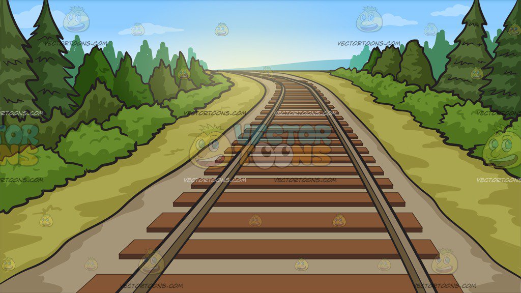 1024x576 Country Railway Tracks Background Clipart Cartoons