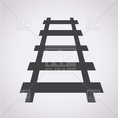 400x400 Railway Track On Grey Background Vector Image Of Objects Tumdee