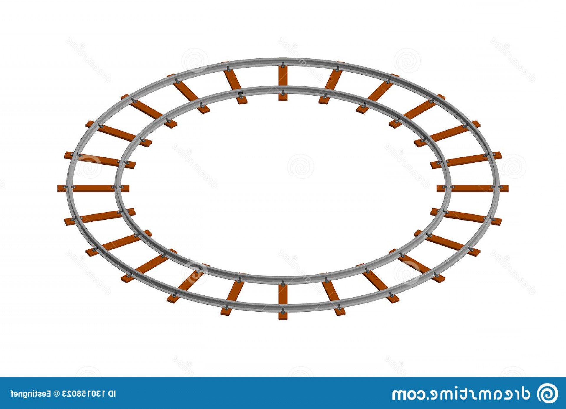 1920x1387 Round Railway Track Isolated White Background D Vector