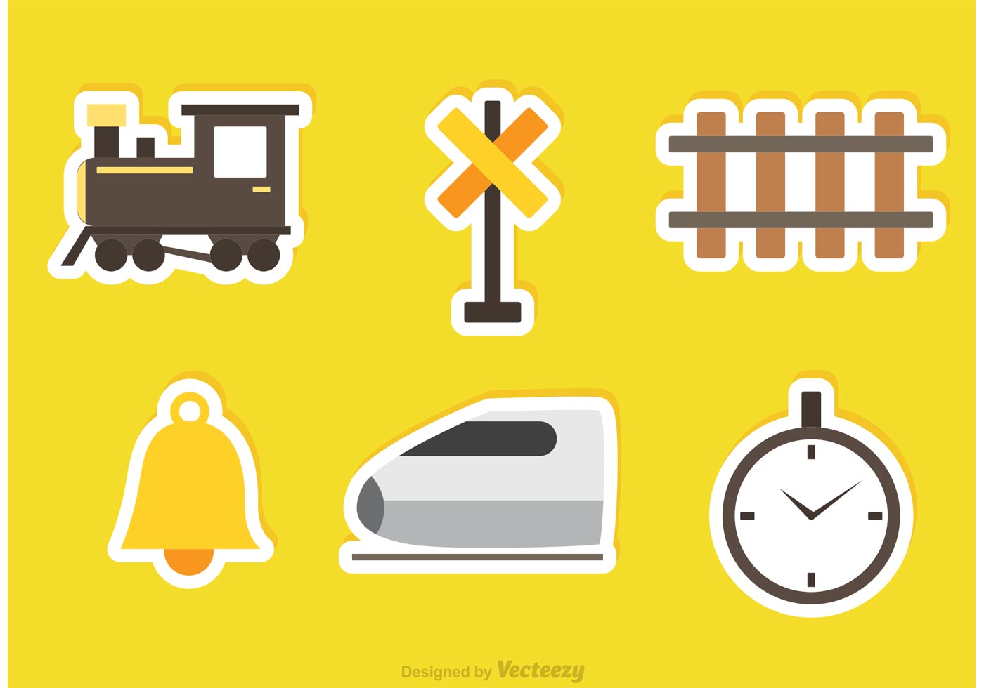 1400x980 Railway Vector Sticker Icons