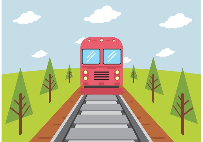 700x490 Train On Railroad Vector