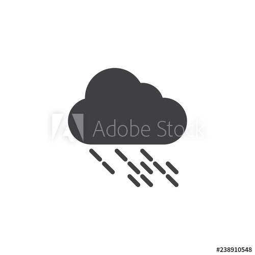 500x500 Heavy Rainy Cloud Vector Icon Filled Flat Sign For Mobile Concept