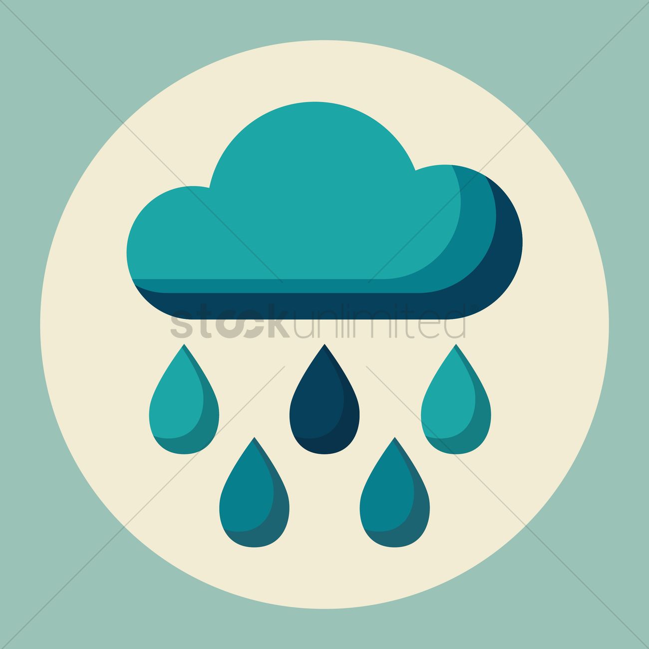 1300x1300 Rain Cloud Vector Image