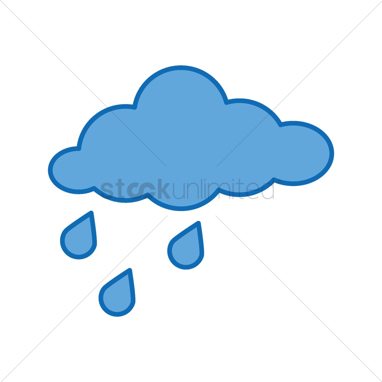 1300x1300 Rainy Cloud Vector Image