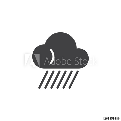 500x500 Rainy Cloud Vector Icon Filled Flat Sign For Mobile Concept
