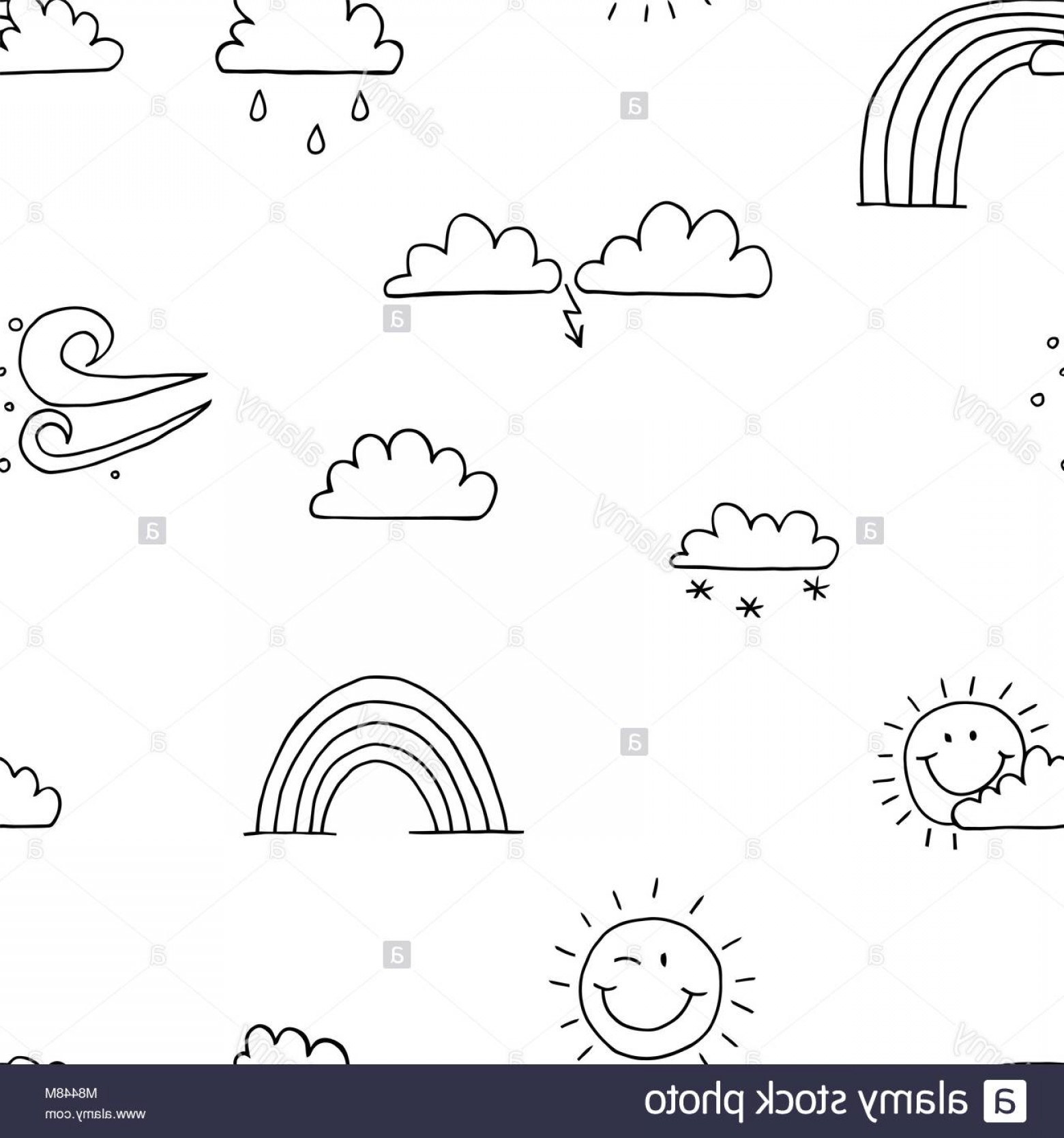 1560x1668 Stock Photo Seamless Pattern Background Weather Sun Rain Cloud