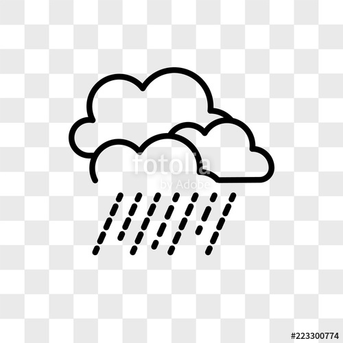 500x500 Rain Vector Icon Isolated On Transparent Background, Rain Logo