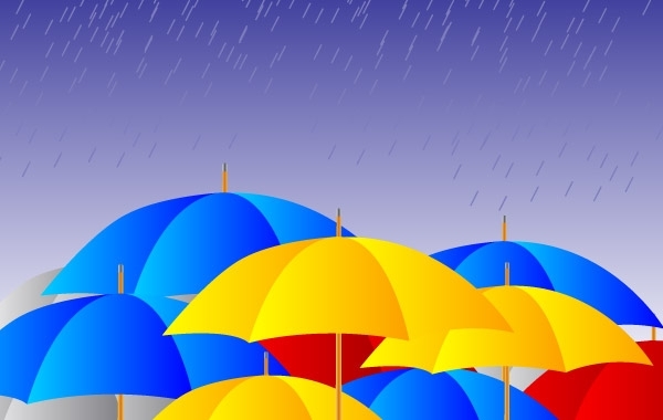 600x380 Free Vectors Free Umbrellas In The Rain Vector Greatvectors