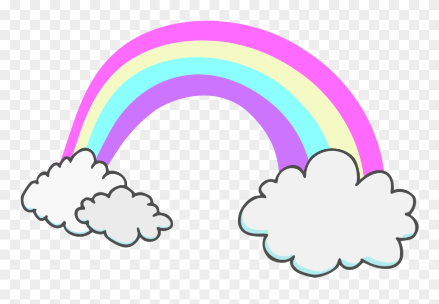 880x609 Rainbow With Clouds Vector Rainbow Clipart, Cloud Vector