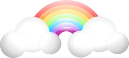 444x200 Cloud Rainbow Clip Art Free Vector For Download