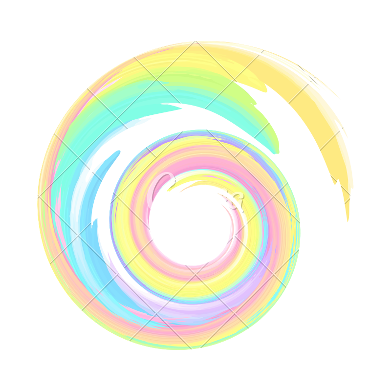 800x800 Pastel Rainbow Colors Vector Round Swirl Paint Wave