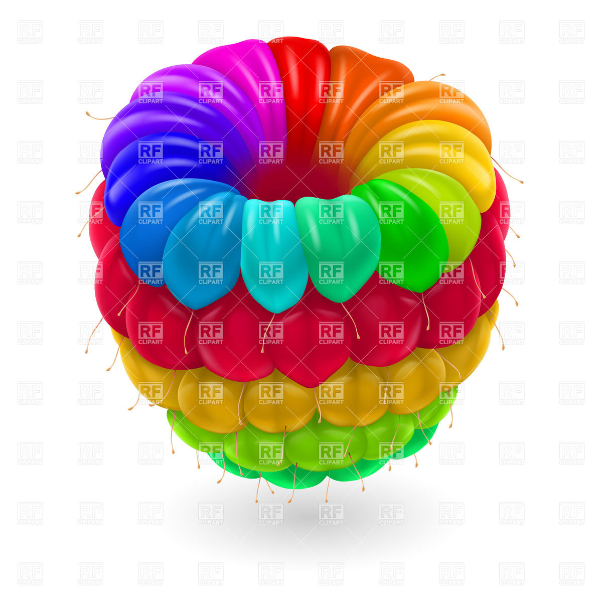 1200x1200 Raspberry In Rainbow Colors Vector Image Of Backgrounds, Textures