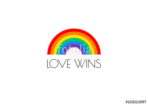 500x354 Pride Love Wins Text And Rainbow Flag Vector Illustration Stock
