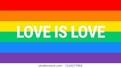 496x280 Pride Rainbow Flag Love Is Love Slogan Typography