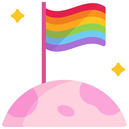 450x450 World And A Rainbow Flag Vector Illustration In Flat Color Design