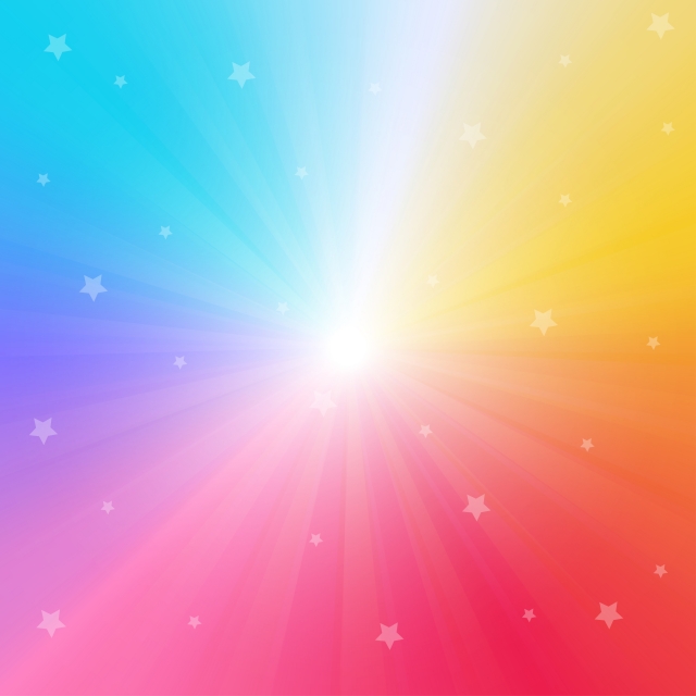 640x640 Rainbow Gradient Background With Bright Rays And Sparkling Stars