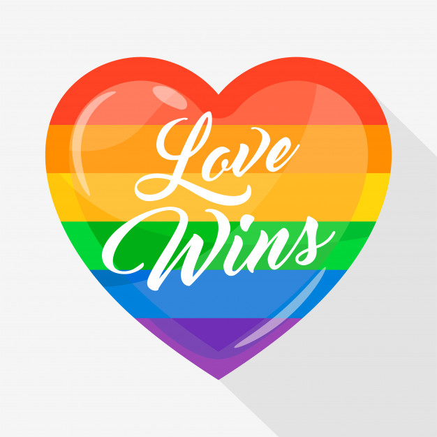 626x626 Modern Calligraphy On Rainbow Heart Vector Premium Download