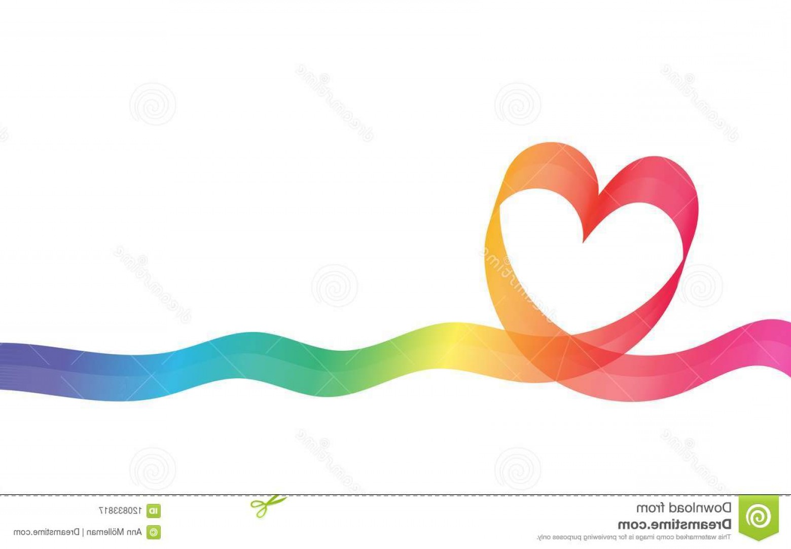 1560x1083 Rainbow Heart Background Chiffon Like Ribbon Vector Design