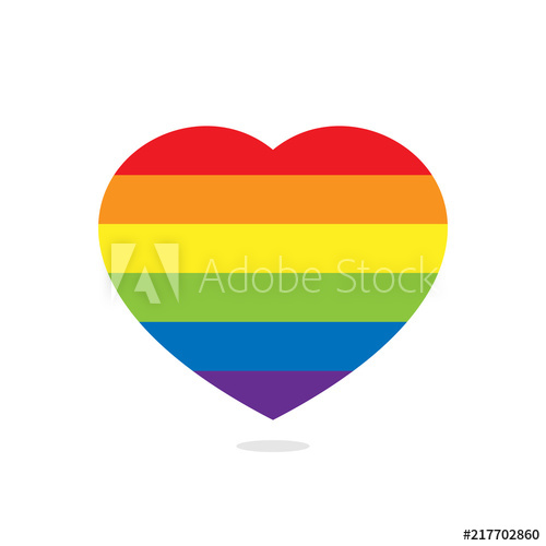 500x500 Rainbow Heart Vector Illustration
