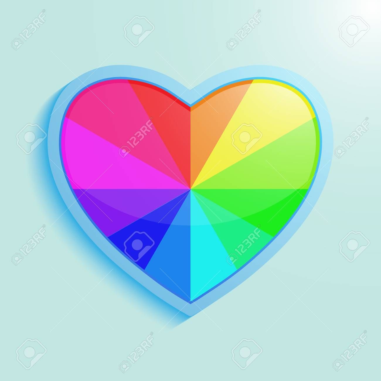 1300x1300 Rainbow Heart, Vector Design Object Color Heart Icon