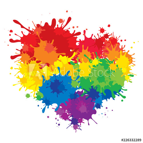 500x500 Rainbow Heart Vector Illustration, Lgbt Movement Symbol