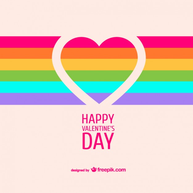 626x626 Rainbow Heart Valentine's Card Vector Free Download