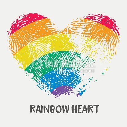 416x416 Conceptual Logo With Fingerprint Rainbow Heart Simple Flat Icon