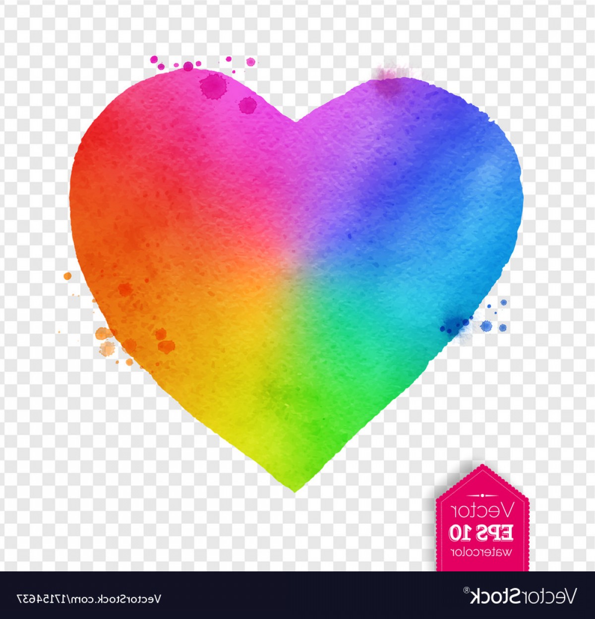 1200x1248 Watercolor Sketch Of Rainbow Colored Heart Vector Hoodamathrun