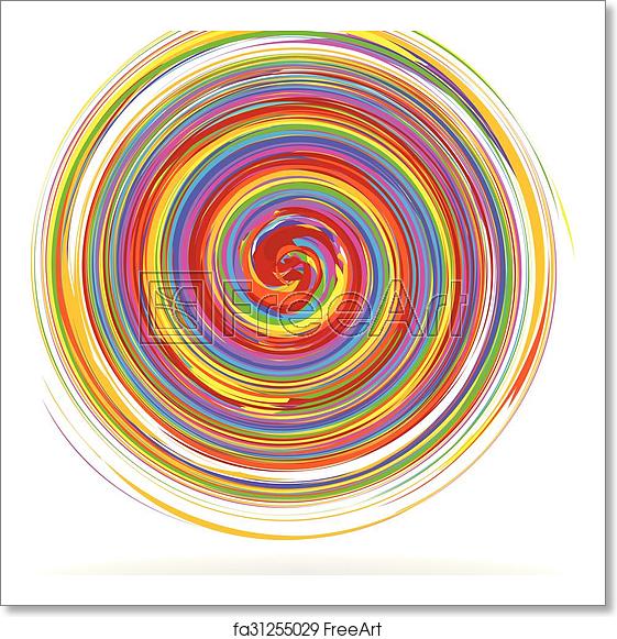 561x581 Free Art Print Of Abstract Spiral Waves Rainbow Logo Abstract