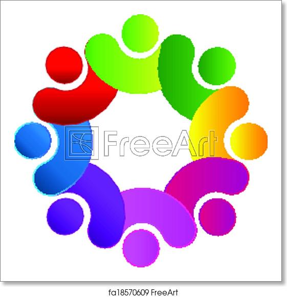 561x581 Free Art Print Of Team People Connected Logo Teamwork Union