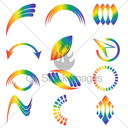 500x500 Rainbow Logo Vector Collection Gl Stock Images