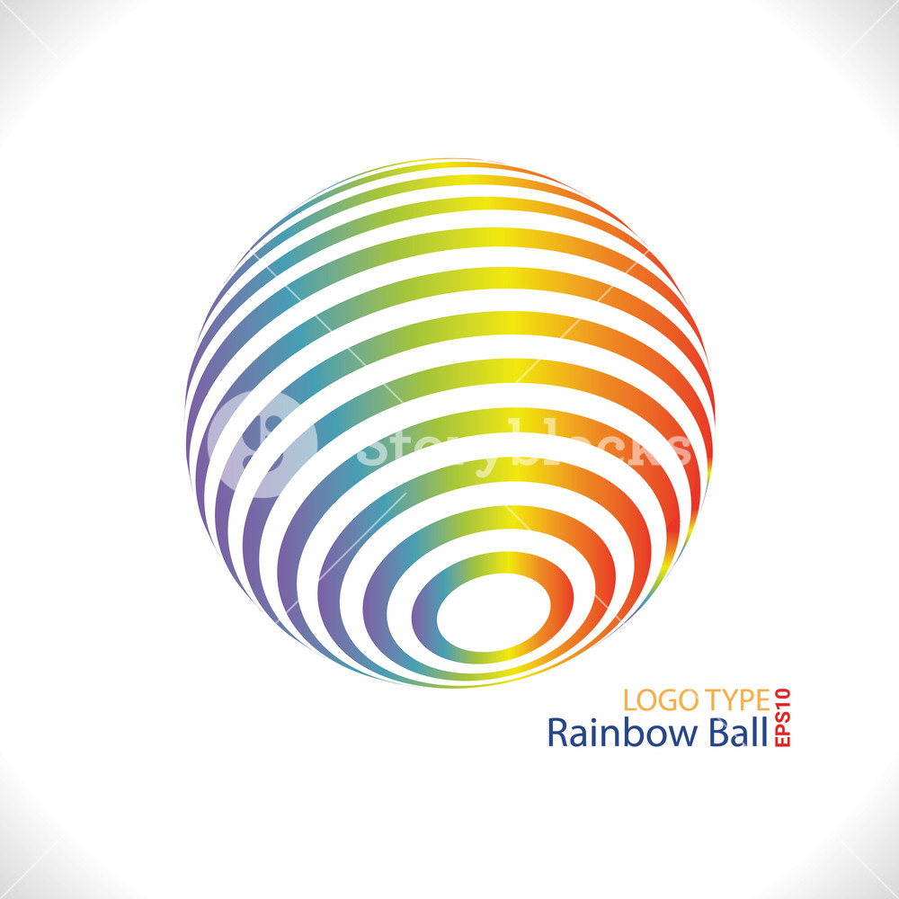 1000x1000 Rainbow Ball Logo Vector Color Design Symbol Royalty Free Stock