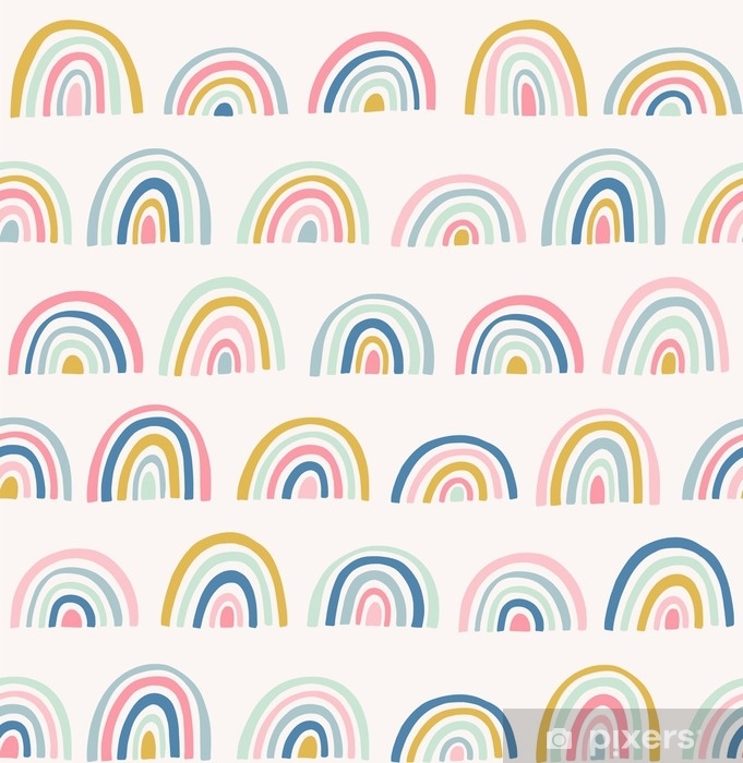 681x700 Hand Drawn Geometric Abstract Pattern Cute Rainbow Vector