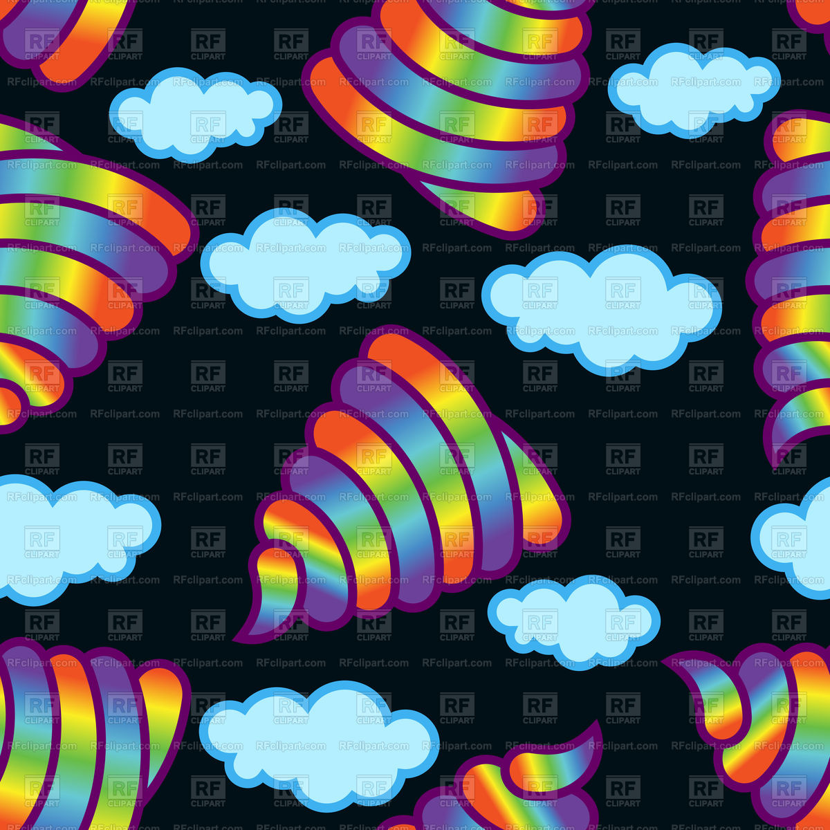 1200x1200 Shit Rainbow Pattern On Black Background Vector Image