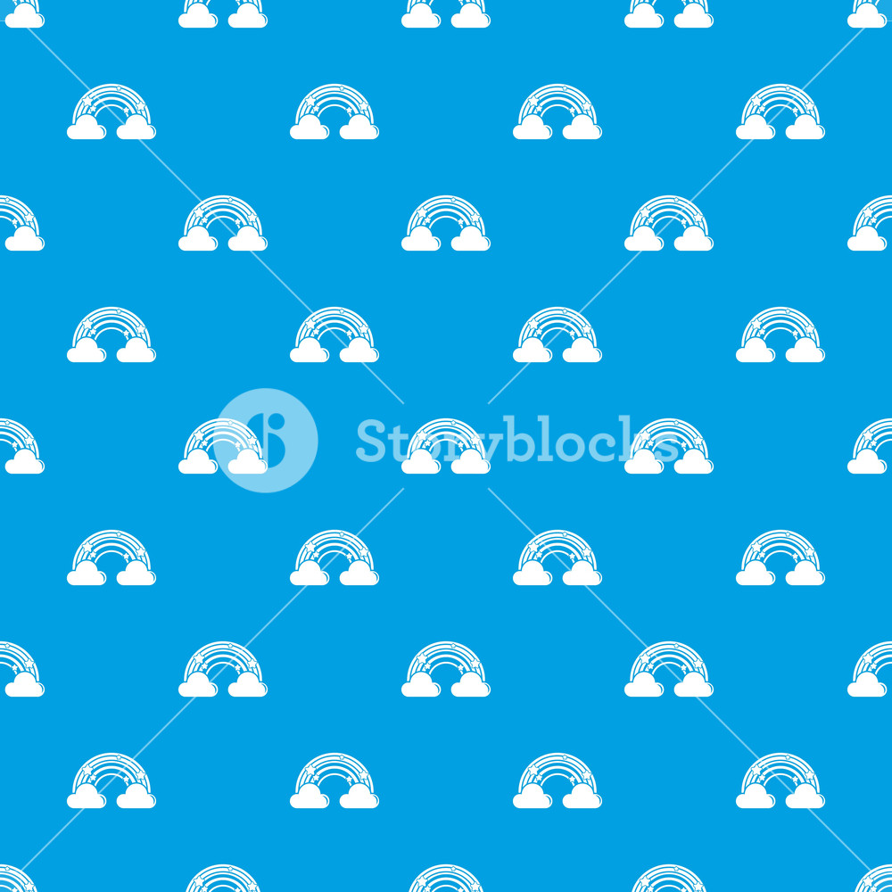 1000x1000 Cloud Rainbow Pattern Vector Seamless Blue Repeat For Any Use