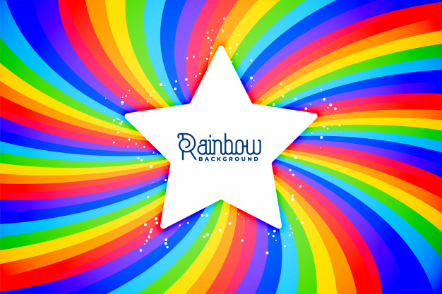 626x417 Radial Rainbow Swirl Background With Star Vector Free Download