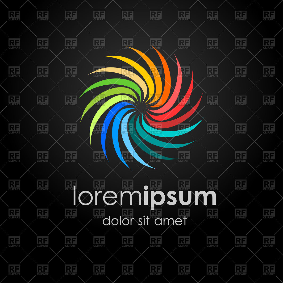 1200x1200 Bright Colors Rainbow Swirl Vector Image Of Design Elements