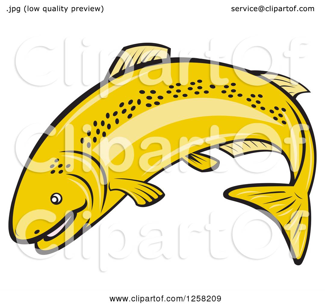 1080x1024 Clipart Of A Cartoon Rainbow Trout Fish Jumping