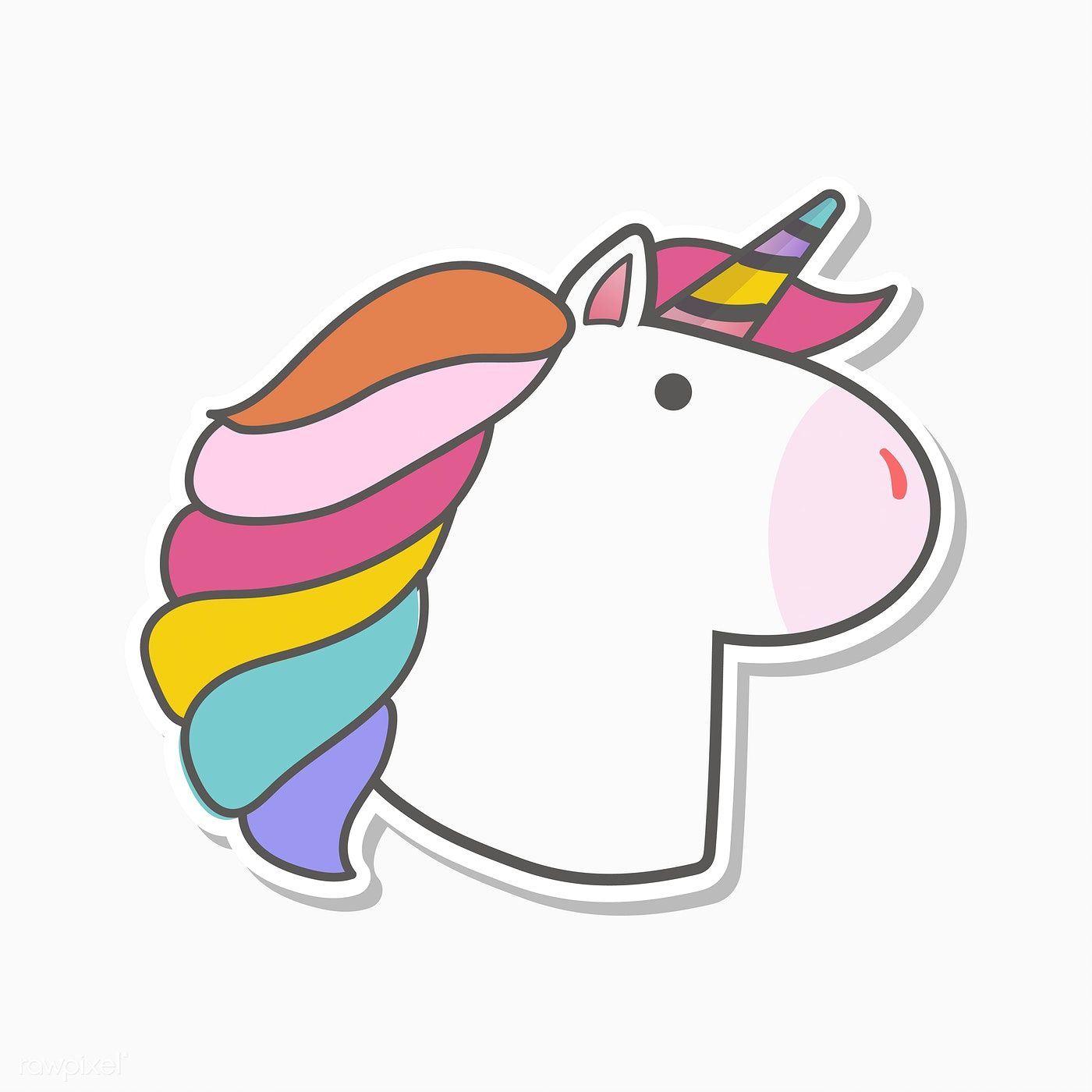 Magical Rainbow Unicorn Sticker Vector Free Image 1400x1400 Magical Rainbow Unicorn Sticker Vector Free Image