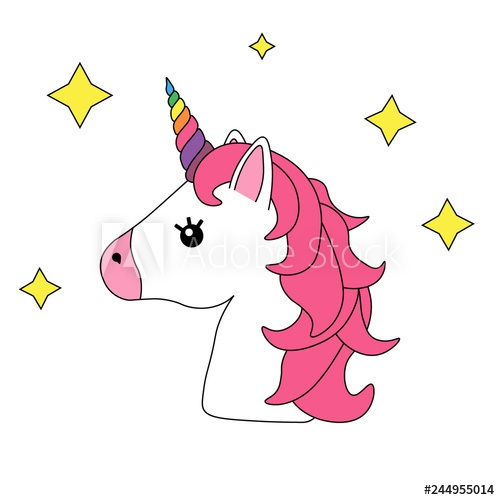 Unicorn Vector Icon Isolated On White Head Portrait Horse Sticker 500x500 Unicorn Vector Icon Isolated On White Head Portrait Horse Sticker