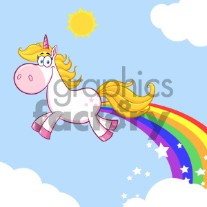 300x300 Clipart Illustration Smiling Magic Unicorn Cartoon Mascot