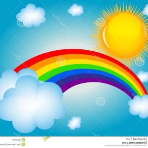 300x300 Stock Photo Cloud Sun Rainbow Vector Illustration Background