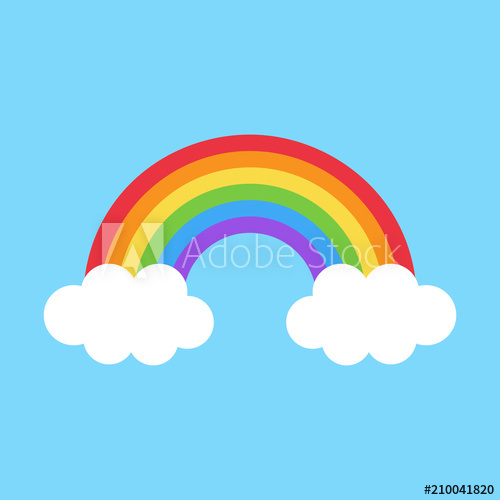 Simple Colorful Cute Rainbow Vector Illustration Rainbow With Two 500x500 Simple Colorful Cute Rainbow Vector Illustration Rainbow With Two