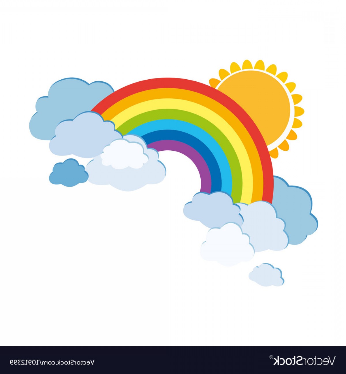 Colored Rainbows With Clouds And Sun Cartoon Vector Soidergi 1200x1296 Colored Rainbows With Clouds And Sun Cartoon Vector Soidergi