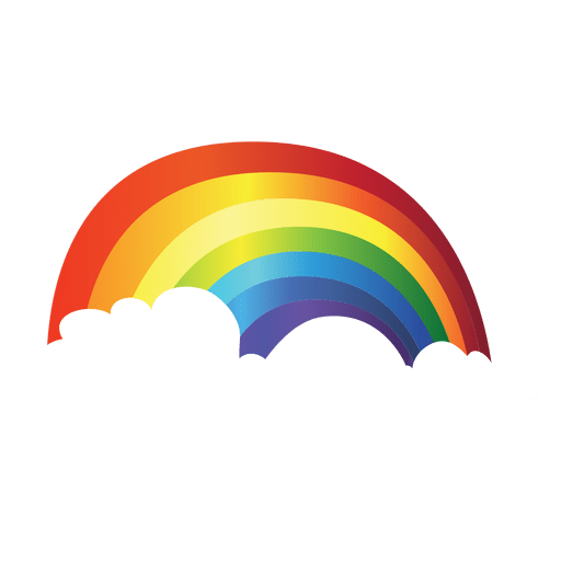 512x512 Colorful Rainbow With Clouds