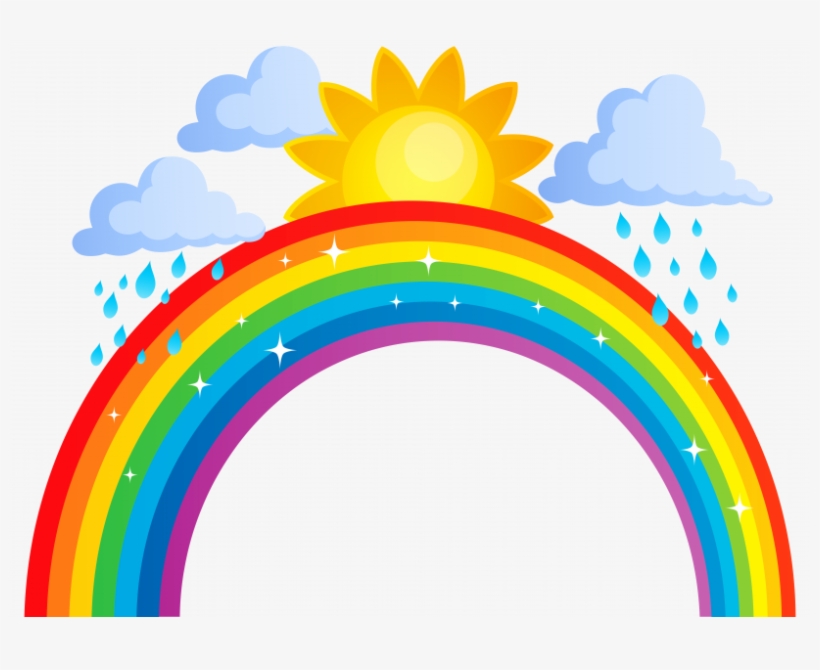 820x670 Sun And Rainbow Vector Black And White